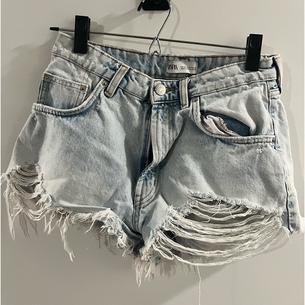 High waisted denim shorts